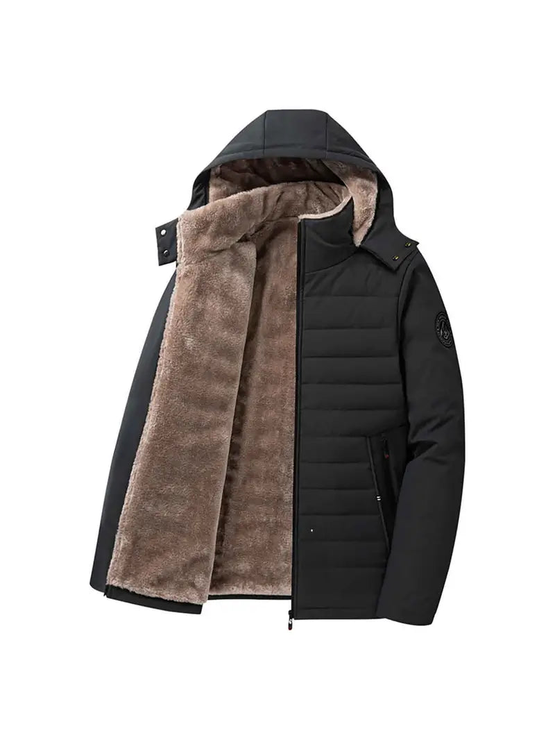 Fleece-Lined Hooded Winter Puffer Jacket