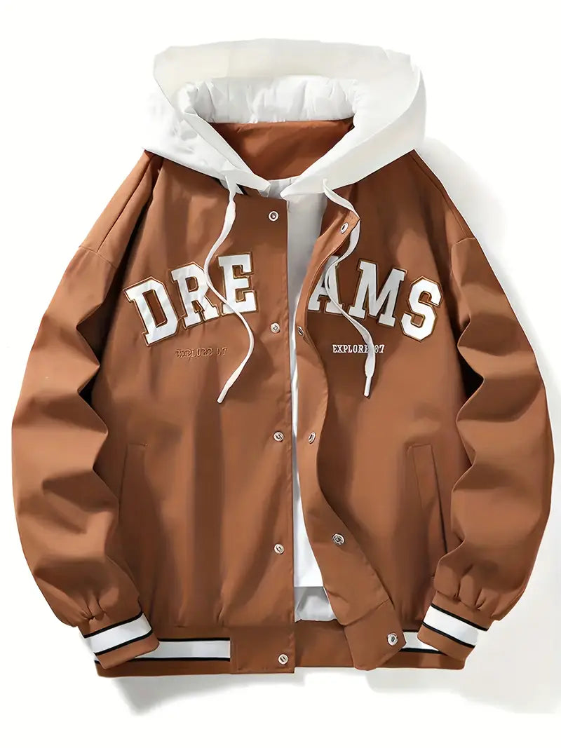 Dreams Varsity Hoodie Jacket / Letterman Patch Jacket